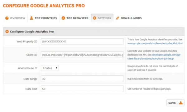 Google Analytics Pro Settings